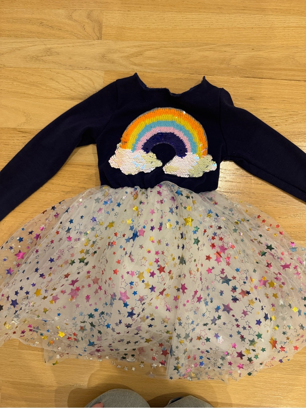 Lola + The Boys Fairydust Tutu Dress Rainbow Sequin Stars Size 2